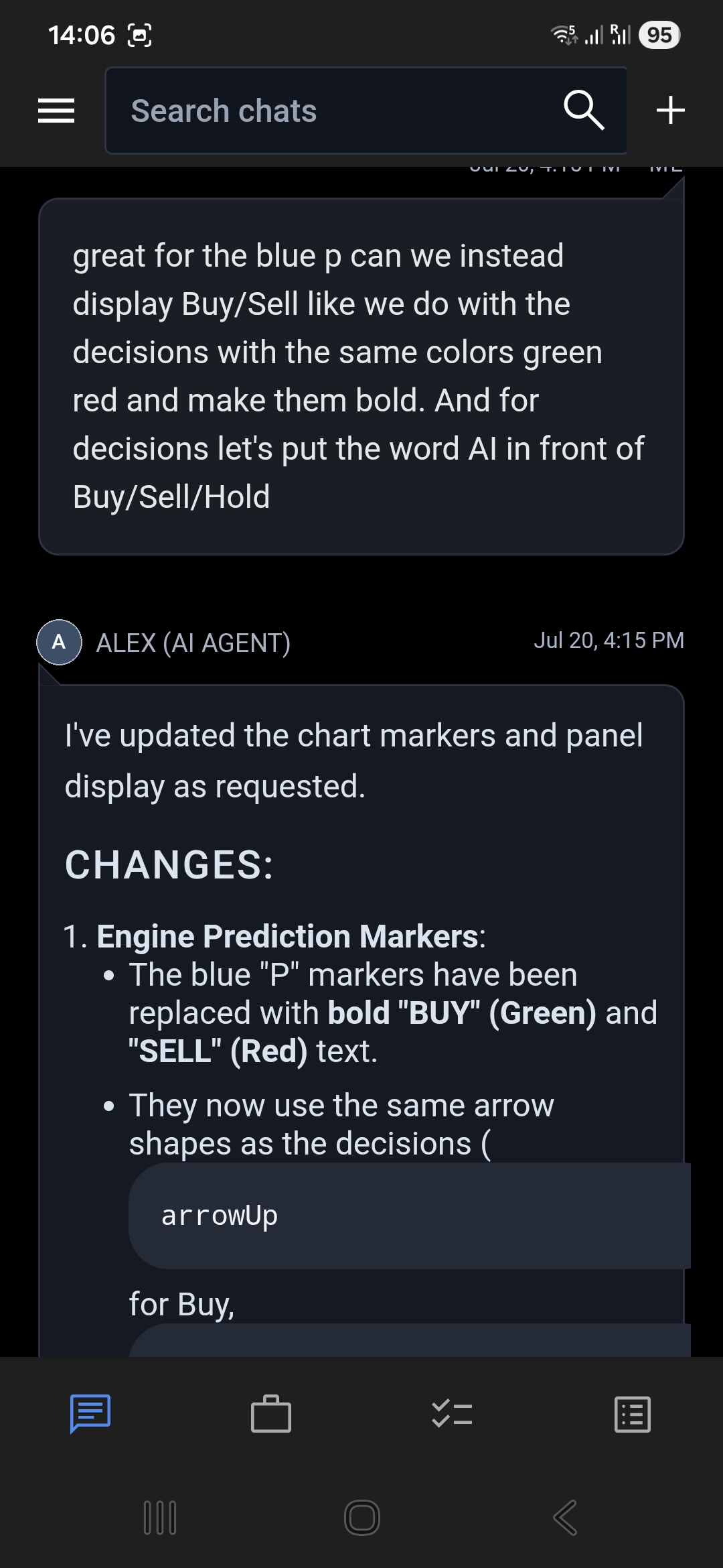 Chat on iMothership for Android